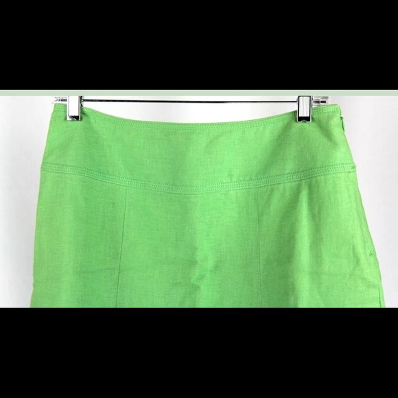 A Line Green Flower Embroidered Linen Size 6 - Picture 4 of 4